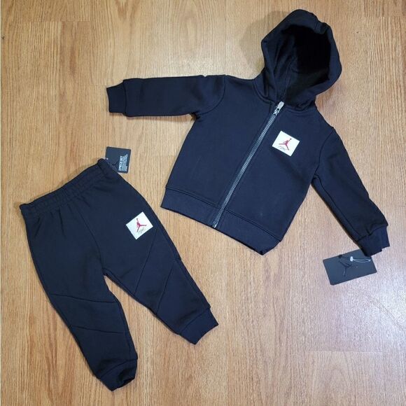Air Jordan 1 3 4 6 Baby Pants Jacket Black Set - Picture 8 of 11